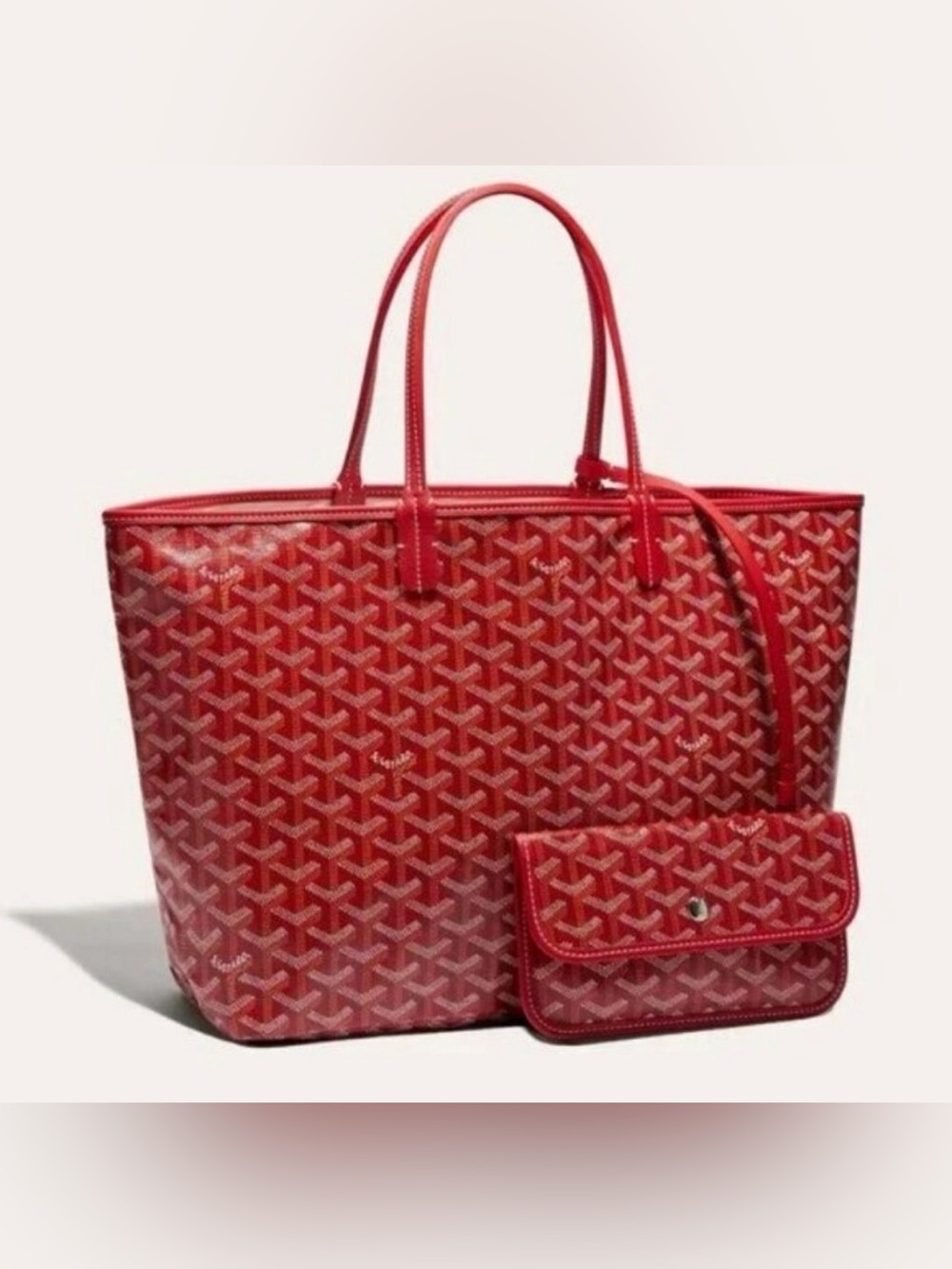 Fashion Red St. Louis PM Patterned Tote With Matching Pouch
